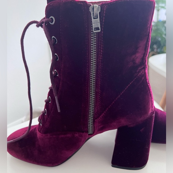 Coach Edie Velvet Bootie in Wine (Red) - Size 7.5 - Picture 4 of 9